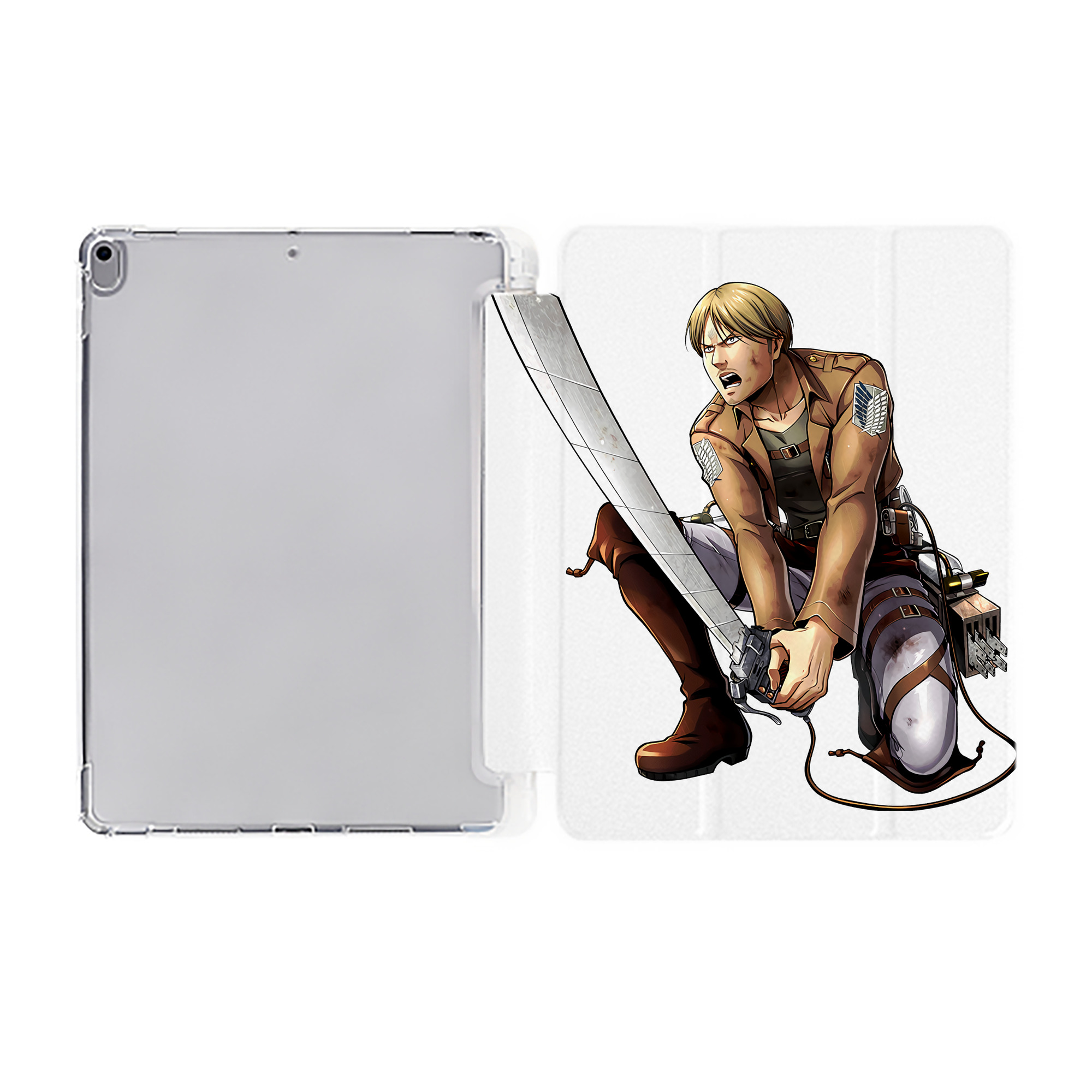 （画像用） 進撃の巨人 ミケ·ザカリアス Attack on Titan Mike Zakarius IPad ケース ペン収納付き 三つ折りスタンド PUレザー×シリコン 対応機種9.5/10.5/10.9インチ
